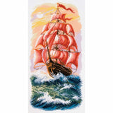 CdA Cross Stitch stamped Aida "Sail" PA1640, 18 x 36 cm, DIY Model