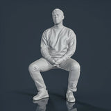 Unpainted resin figurine. Man guy sits model kit 1/18 1/24 1/32 1/43 Model