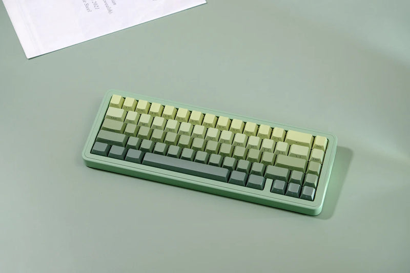 Gradient Green Cherry Profile Support Shine Through Doubleshot PBT Keycap Set Model