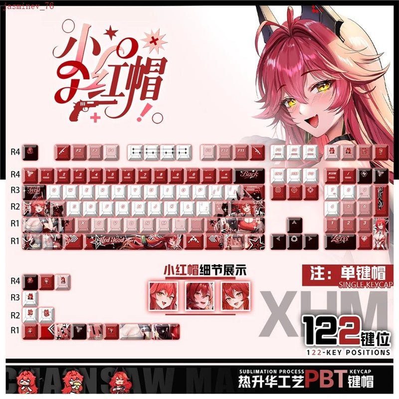 Anime NIKKE: The Goddess of Victory Red Hood Keycaps Set for Mechanical Keyboard Model