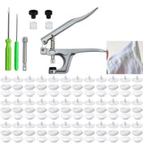 Snaps and Snap Pliers Set, 100 Sets White T5 KAM Buttons, Snap Fasteners Kit ... Model