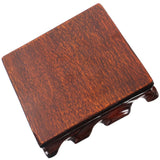 Sturdy Dark Red Wood Base with Exquisite Root Carving for Figurine Display Model