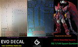 EVO UV Reflective Upgraded WaterSlide Decal - For RG 1/144 Epyon Gundam - USA Model