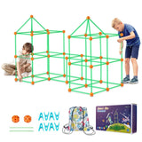 Fort Building Kit Children's DIY Castle Beading Stem | 96 Rods 44 Play Tent Toy Model