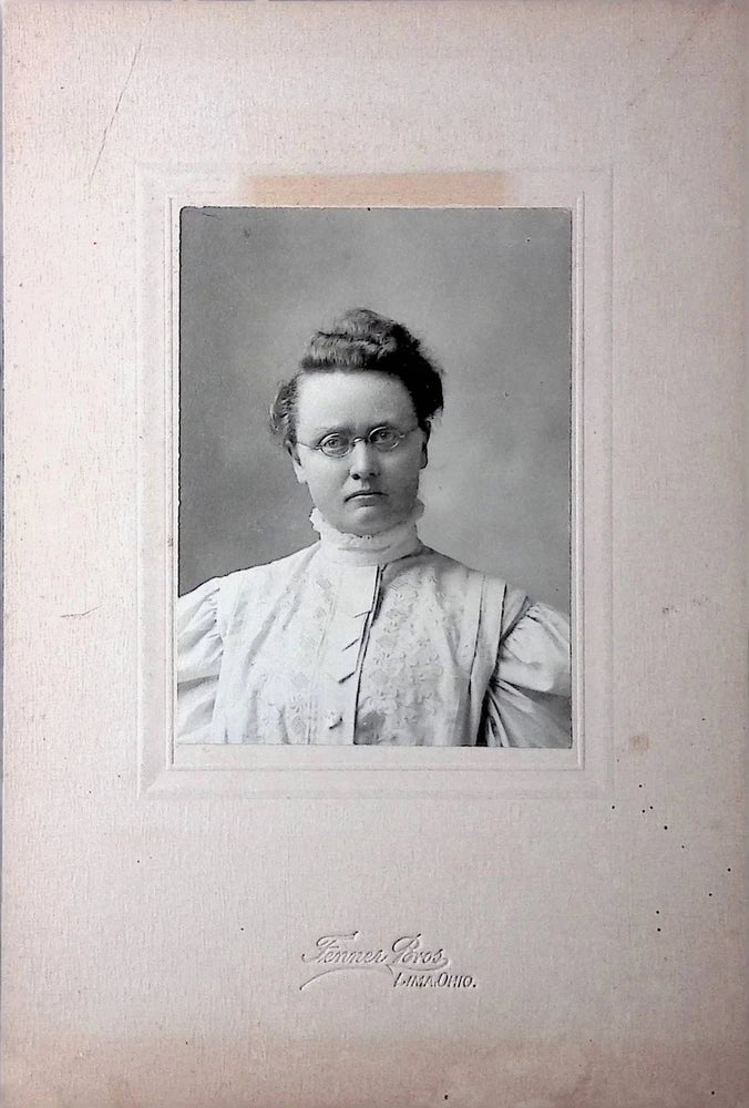 Vintage Board Photograph Woman Portrait by Patten Press Portland Oregon Cabinet Model