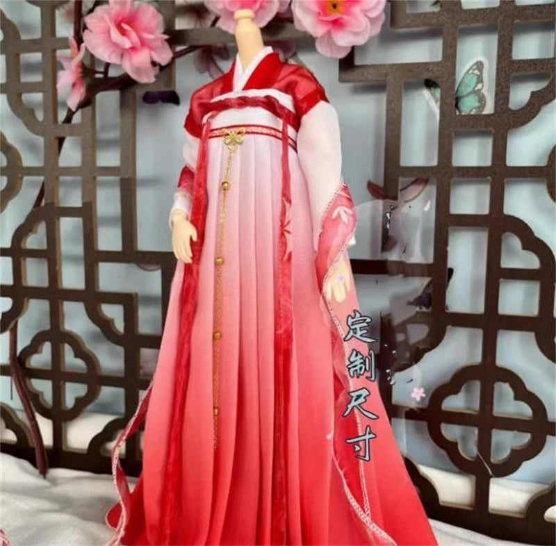 1/6 Red Ancient Hanfu Clothes robe Dress  Model Clothes Suit For 12inch figure Model