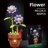 Plant Building Brick Kit - Potted Flower by Wizardi F07N11-19-5(116) Model