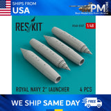 Reskit RS48-0107 Royal Navy 2" launcher (4 pcs) Aircraft Equipment 1/48 Model