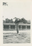 Pretty Woman Swimsuit Diving Board Warner Springs Pool Vintage Photo 1940s Model
