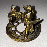 Vintage Ornate Metal Triple Cherub Stand Holder - As Is Base Model