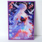 Robin Dove Purple Glitter Waifu Card Anime Girl Wall Art Oversized Board A5 Model