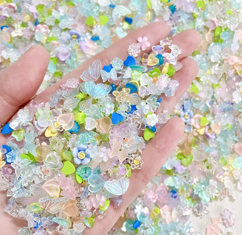 Nail Art Charms Jewelry Resin Rose Flower Camellia Butterfly Heart Bowknot NH25 Charms
