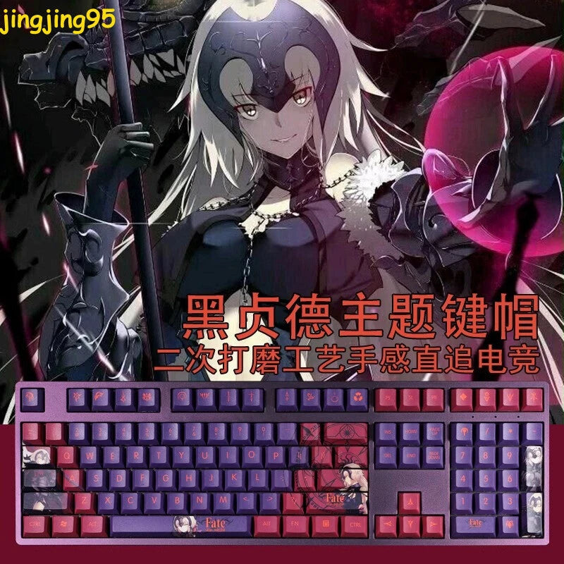Anime Fate/Grand Order Jeanne D'Arc PBT Keycap 108 Keys For Mechanical Keyboard Model