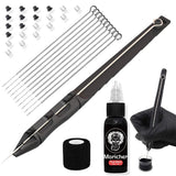 Moricher Hand Poke a Stick Tattoo Kit with ink DIY tattoo Ink Kit, Black Model