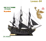 ZHL The Black Pearl Golden Version 2021 Wood Model Ship Kit 31 Inch 1/65 Scale Model