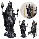 Hecate Greek Witch Statue Resin Figurine Halloween Home Decor with Hounds Model
