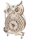 Owl Clock 3D Wooden Puzzle ?C DIY Wooden Clock Model Kit, Mechanical Building Toy Model