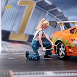1/18 Miniatures Wrench Mechanic Girl Scene Props Figures Model For Cars Vehicles Model