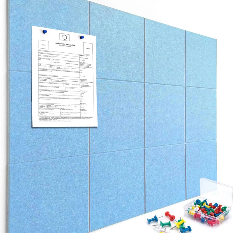 Felt Wall Tiles Bulletin Cork Boards Pin Tack Board 48x36 Inch 12 PCS Model
