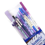 WRITECH Journaling Kit 9 pc. Purple/Blue Gel Pen Brush Fineliner Highlighter Art Model