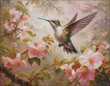 Hummingbird and Apple Flowers 2 Counted Cross Stitch Kits Needlework Embroidery Model