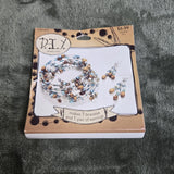DIY Jewelry Kit Beaded Memory Wire Wrap Bracelet and Earrings Set Blue Amber Model