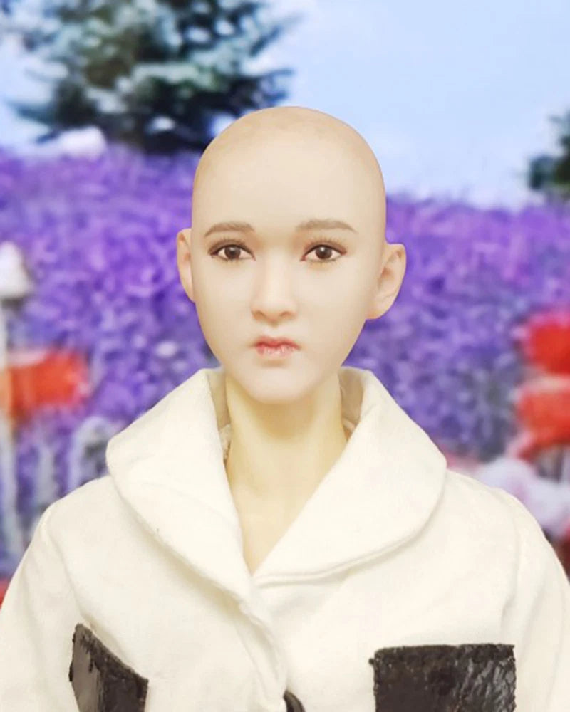 1/6 Scale European Bald Girl Beauty Head Carving Sculpt Model Toys Model