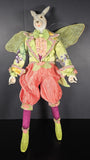 Mark Roberts Bunny Rabbit Fairy 21" Art Doll Floral Wings Spring Easter Decor Model