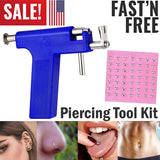 Professional DIY Ear Piercing Gun Body Nose Navel Tool Kit Jewelry with 98-Studs Model