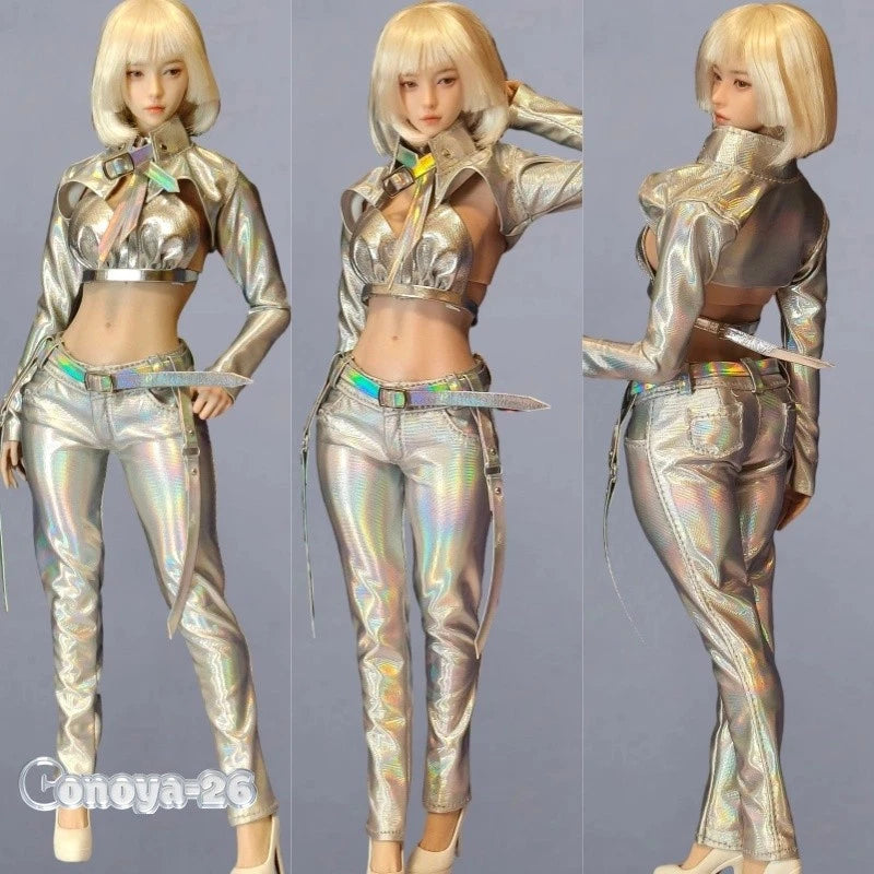 1/6 Scale Female Short Top and Skinny Pants Set Model Fits 12'' Action Figure Model