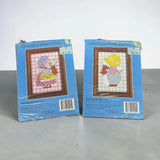VTG 1994 Candamar Designs Cross Stitch Kit 5004 5005 Patchwork Boy And Girl Model
