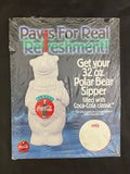 Coca Cola Cardboard Double-Sided Advertising Display Polar Bear Sipper 1995 New Model