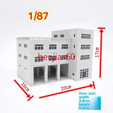 1:87 HO Scale Buildings Model Railroad Garage Door Can Opened Fire House Model Model