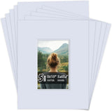 5 Pack Acid Free 8X10 White Picture Mats Board Kit for 4X6 Model