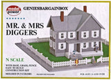 N Scale MR. & MRS. DIGGER'S HOUSE Kit Model Power New in Sealed Box 1558 Model