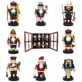 Kirkland NUTCRACKER 15" Display Case & 5.5" Wooden Figurine Set 9pc 675649 MIB Model