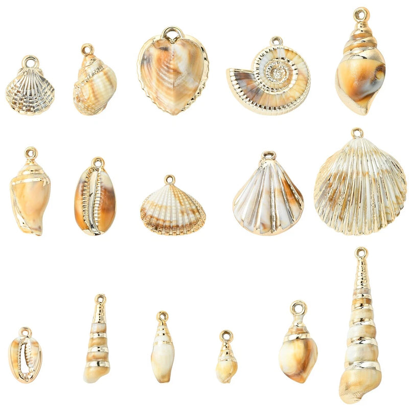 32pcs Shell Charms Seashell Charms Bulk Summer Acrylic Pendants for Jewelry DIY Charms