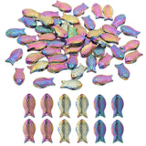 50Pcs Crystal Fish Beads Translucent Czech Glass Beads Multicolored Charms