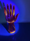 Vintage Red Amberina Glass Hand Figurine Ring holder display Model