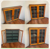 Vintage Wood Curio Cabinet Wall Hanging Display Case Trinket Shadow Box w/ Glass Model