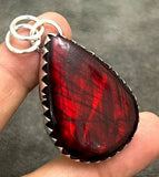 Red Labradorite Gemstone 925 Sterling Silver Handmade Jewelry Pendant 1.56