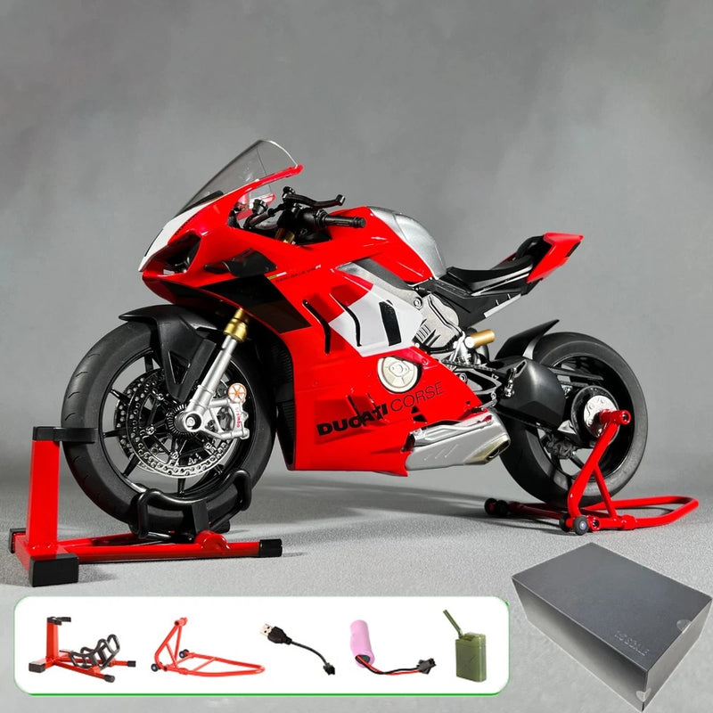 Diecast Spray 1:6 Ducati V4 Motorcycle Alloy Model Collection Miniature Voiture Model