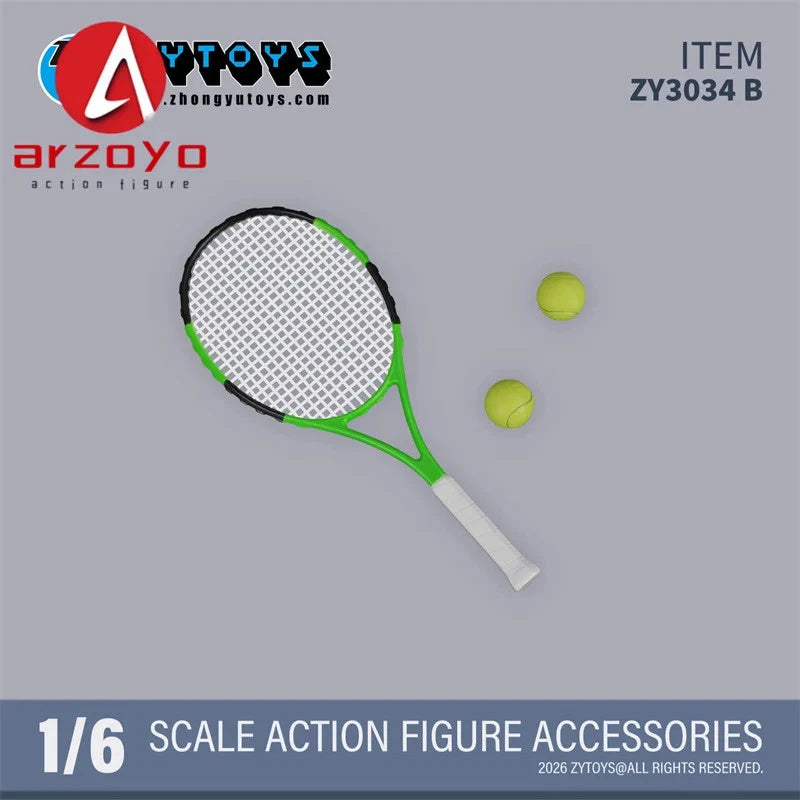 1:6 ZYTOYS ZY3034B Tennis Racket PVC Sports Accessories Model Fit 12'' Figures Model