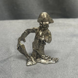 Vintage Hobo Clown With Umbrella Pewter Figure Great Display Piece Model