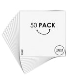 50 Pack 12x12 White Frame Backing Boards Photo Art Print Backer Sheets Craft Model