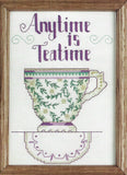 Designs for the Needle Counted Cross Stitch Kit -  Anytime is Teatime - NIP VTG Model