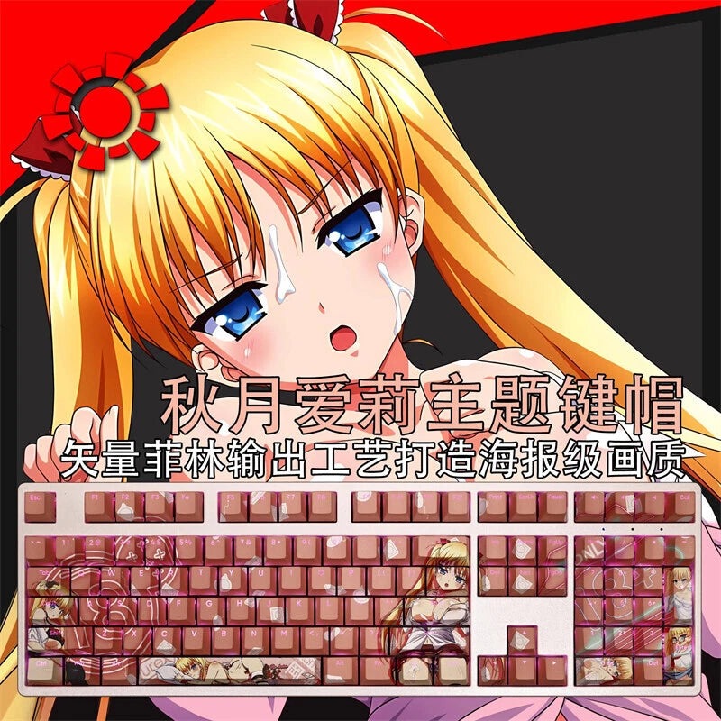Anime Akitsuki Airi PBT RGB Cherry MX Keycaps For Mechanical Keyboard 108 Keys Model