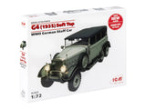 ICM 72472 - G4  Soft Top, WWII German Staff Car, snap fit/no glue - Model Kit Model