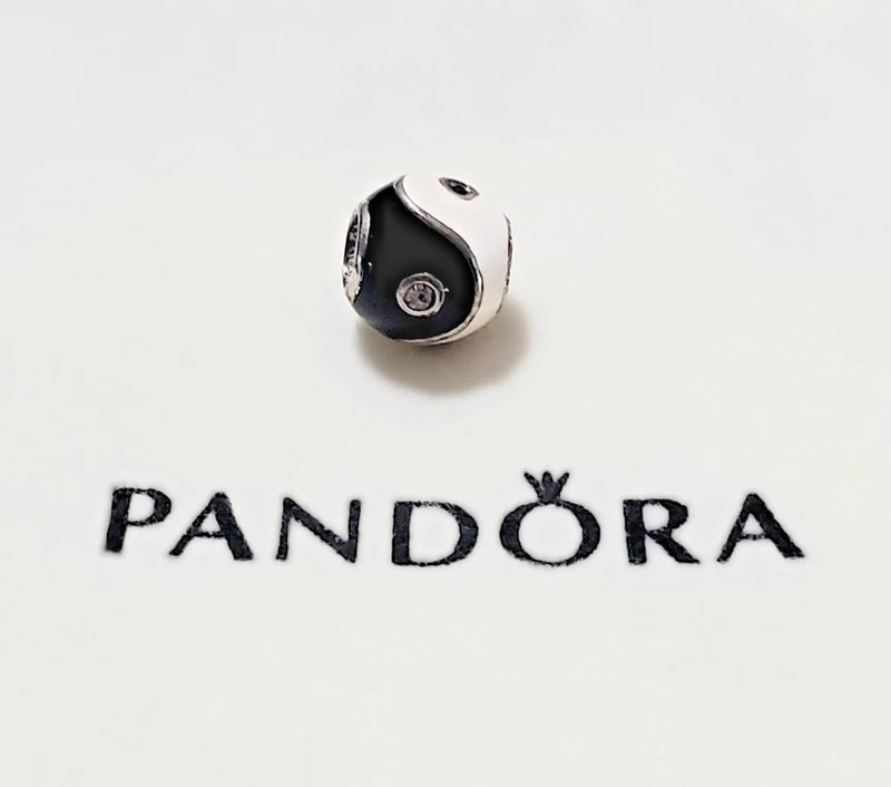Pandora Yin Yang Charm Sterling Silver, Black & White Enamel CZ Retired Charms