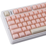 166 Keys Pink PBT Keycaps Crystal Jelly Translucent Cherry Profile Shine Through Model